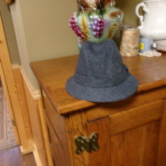 Mens NWT Totes herrinbone gray black fedora Lg - Picture 1 of 6